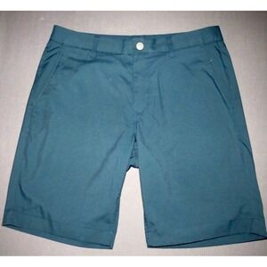 Men's BONOBOS Golf 100% Polyester 10" Dark Teal Chino Shorts sz. 32‎